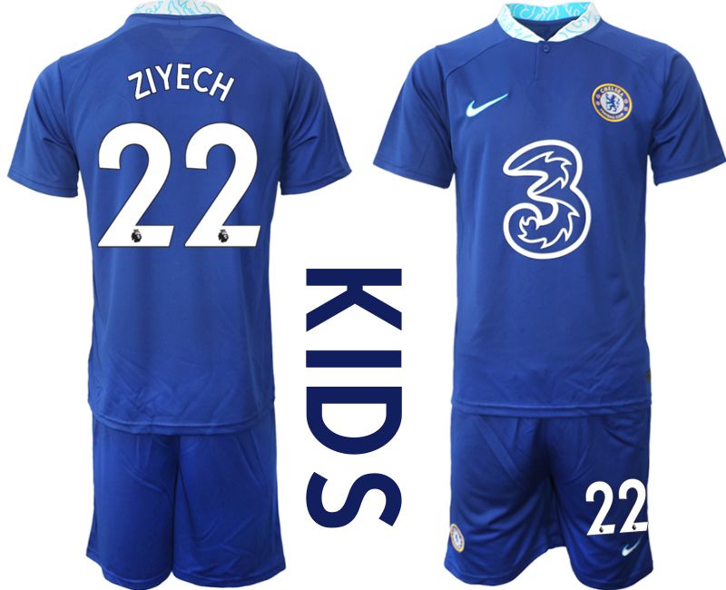 Youth 2022-2023 Club Chelsea FC home blue #22 Soccer Jersey->youth soccer jersey->Youth Jersey